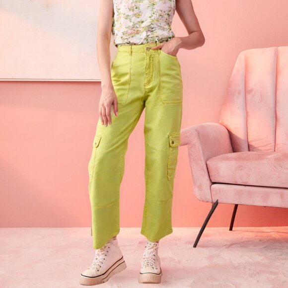 B.P Pants - Lime Green Utility Chic — B.P. Cargo Pants (Size 6)